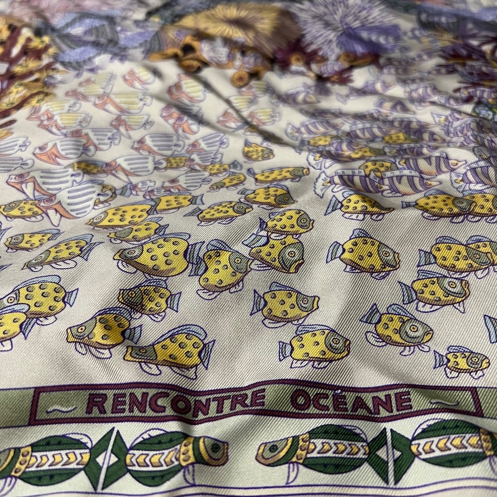 Hermes Hundred Fish Silk Scarf